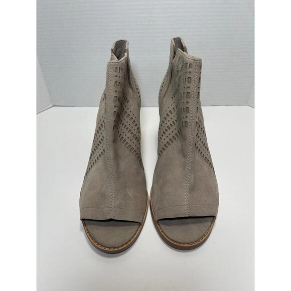 Vince Camuto Tereena Perforated Suede Peep-Toe Booties — Women’s 10 - Picture 3 of 7